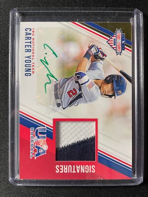 2018 Panini USA Stars & Stripes Carter Young Autographed Patch #22/25 Orioles!!!