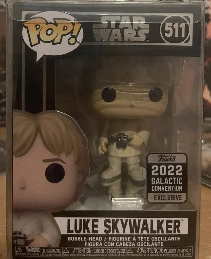 Funko Pop! Luke Skywalker #511 2022 Galactic Convention Exclusive In Protector