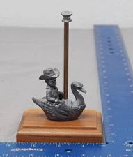 Michael Ricker Table Top Carousel SWAN Pewter Figurine Boy Cowboy Hat COA #907