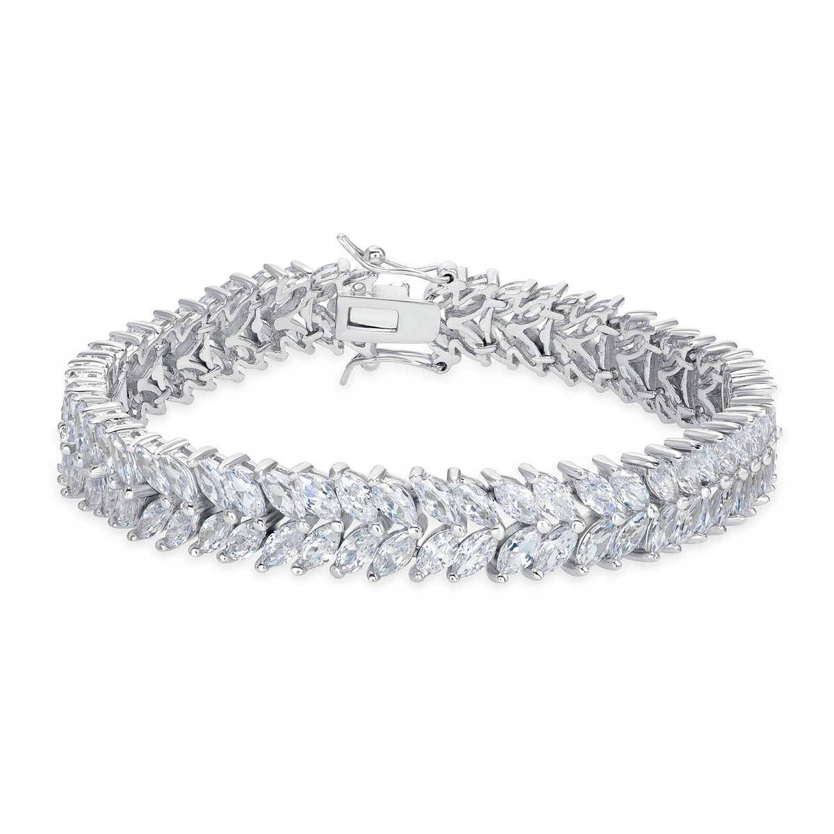アクセサリー Glitter Luxury Tennis Bracelet 20cm 925 Sterling Silver Tennis CZ Bracelet 9.17 mm 7