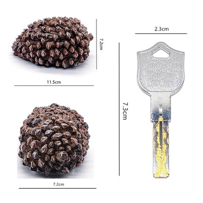 House Hide Home A Key Case Pine Cone Box Safe Spare Key Cash Holder Storage