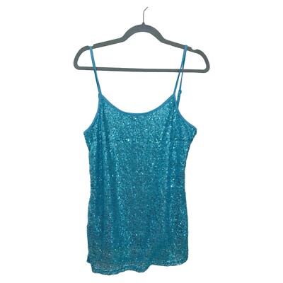 turquoise sequin top