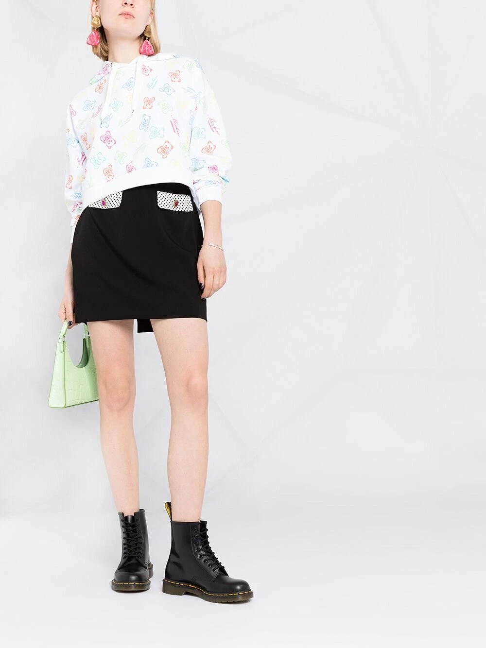 Felpa con cappuccio Moschino intimo cropped taglia L UK 12