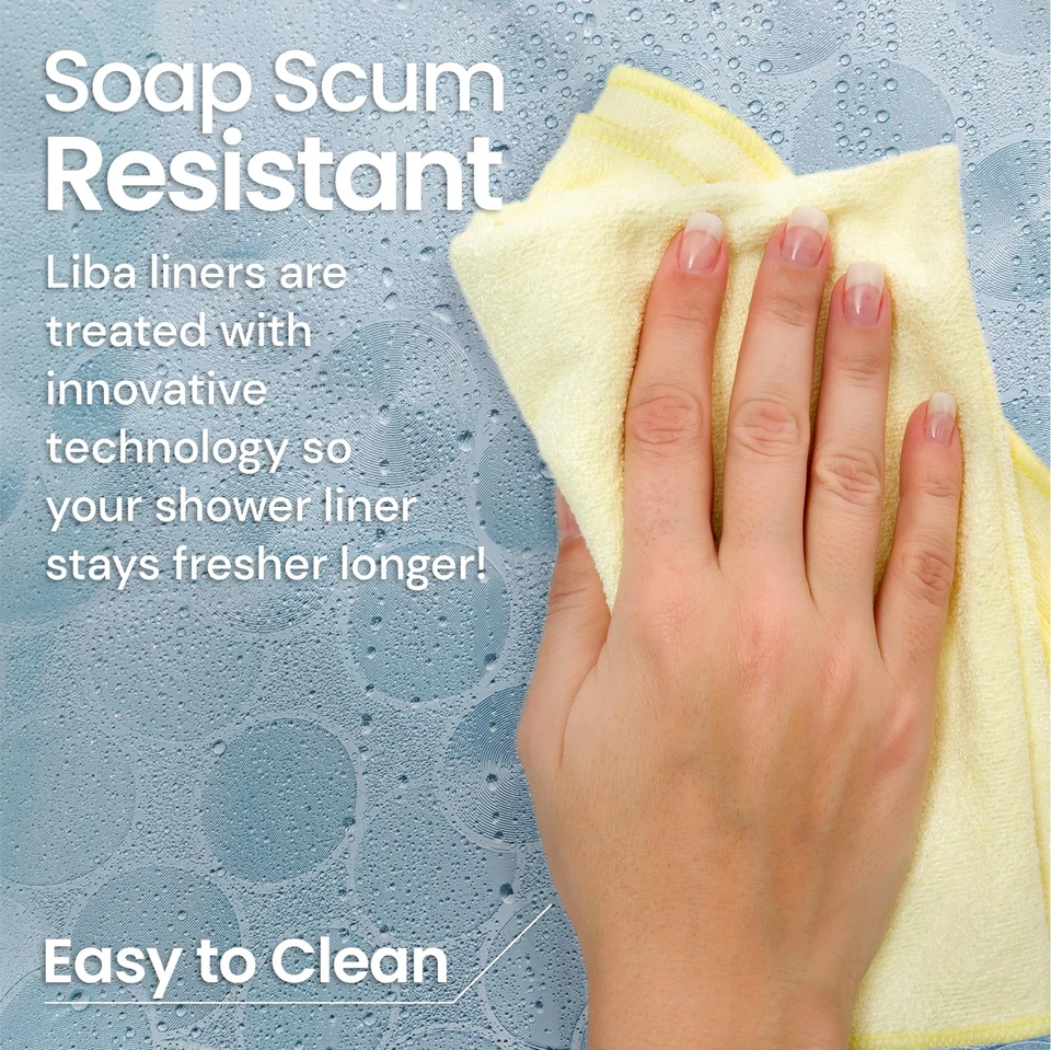 Cortina de ducha de plástico LiBa resistente 8G cortina de ducha para baño impermeable... Foto 2 de 4