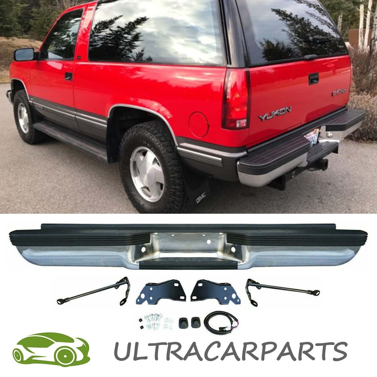 For 1993-1999 Chevy Suburban Tahoe GMC Yukon Steel Rear Bumper 