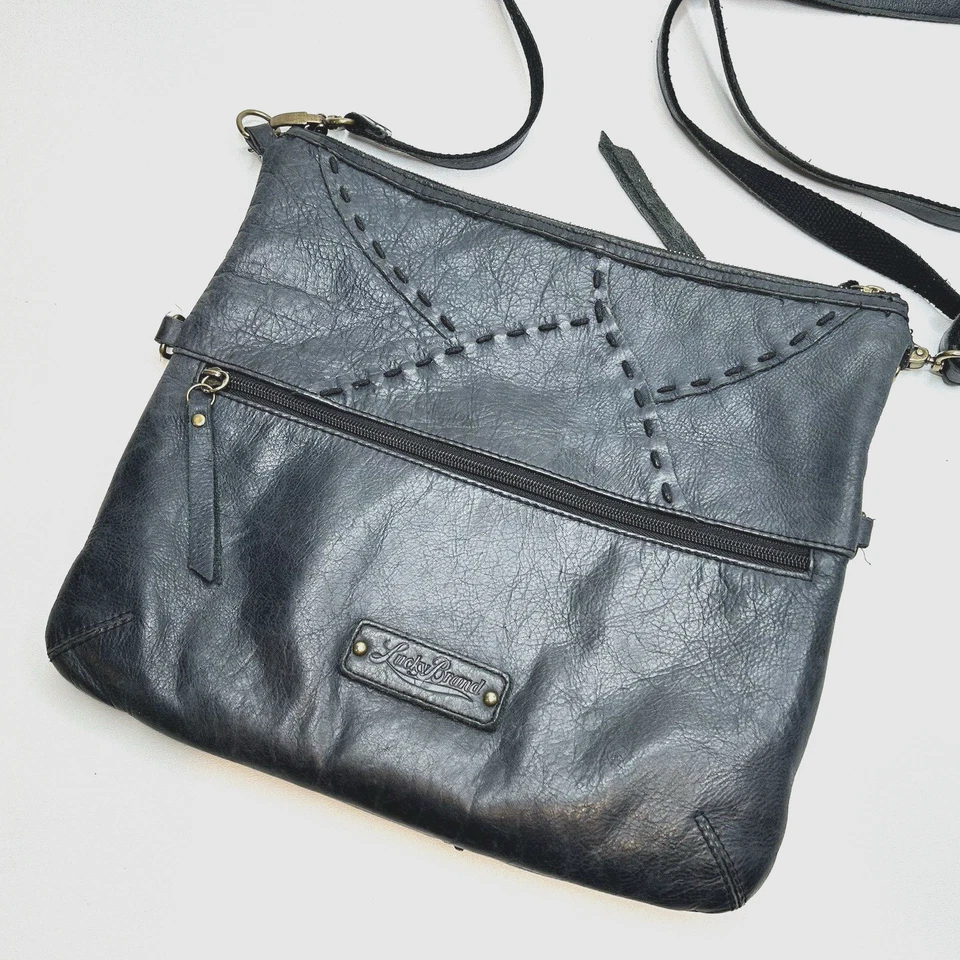 * Bandolera Boho Convertible Plegable Cuero Azul Del Rey Patchwork LUCKY BRAND Foto 3 de 4