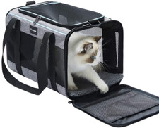 19X12X12" Cat/Dog Carrier for Pets up to 22Lbs, Soft-Sided Travel Cat Bag Animal