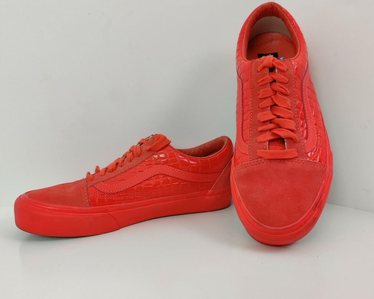 VANS Old Skool Vault LX Croc Skin Flame Orange Shoe Mens Size Womens