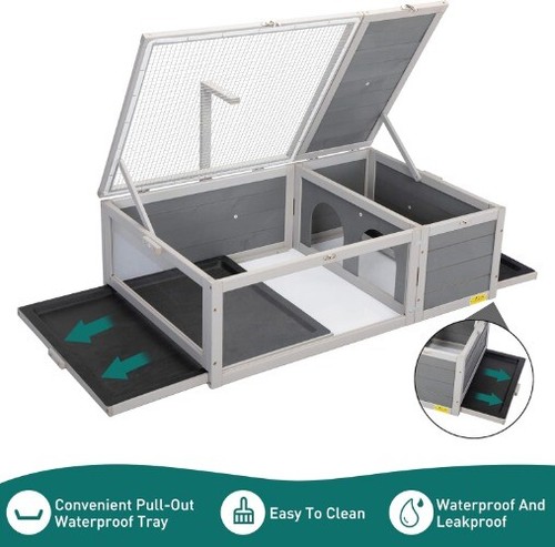 Wooden Tortoise Habitat Indoor/Outdoor Tortoise Enclosure with Light Stand Large - Picture 7 of 7