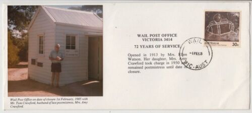 Postmark WAIL Western Victoria last day of post office souvenir cover, scarce - Picture 1 of 1