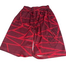 Nike Skateboarding Burgundy/Red Geometric Athletic Shorts - Kids M 10-12