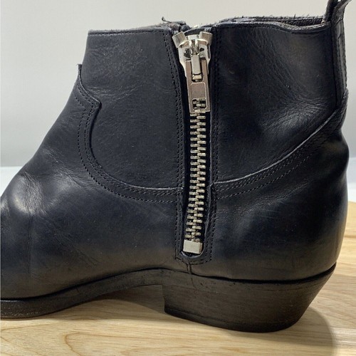 Golden Goose Viand ankle black boots leather Sz 37 1/2 US 6.5 cowboy MRSP $940 - Picture 10 of 11