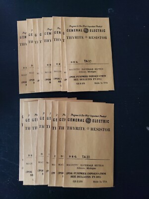 Vintage Rare Lot Of 16 General Electric Thyrute Resistor Envelopes DRG TA-10