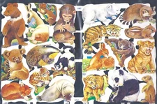 Vintage Lithograph Die Cut Paper Scraps YOUNG ANIMALS Printed in England