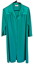 Vintage Vanity Fair Dressing Gown Nylon Size Medium 3/4 Sleeve Covered Buttons