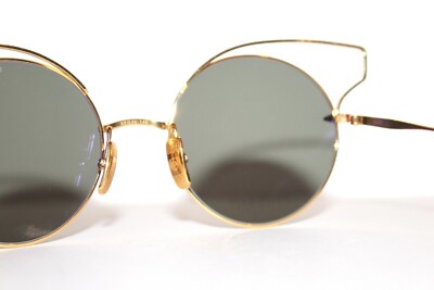 Occhiali Da Sole DITA Believer 23008-B-TAN-GLD: Modello Oro Rotondo, Lenti Tono Su Tono