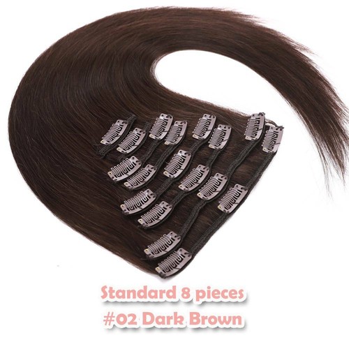 Extensiones de cabello 100% humano con clip grueso brasileño en doble trama Remy EE. UU. - Imagen 88 de 173