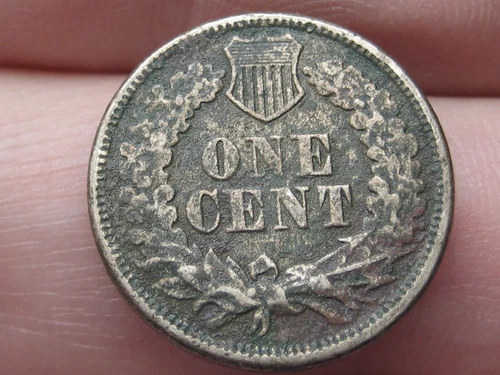 1863 Copper Nickel Indian Head Cent- About Good Details, Metal Detector Find?