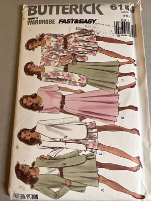 Butterick Patterns 6164 Easy Separates Blazer Skirt Top Sz 6-10
