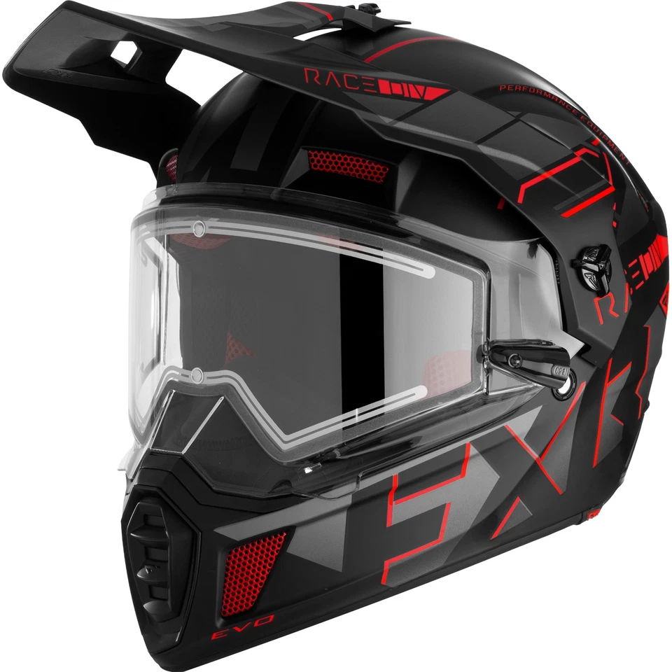 Casco de moto de nieve FXR Clutch X Evo escudo eléctrico rojo talla mediana Foto 2 de 3