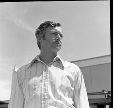 Vintage Negative B&W Med Format 1970's Yearbook Photo Male Teacher Moustache #11