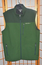 Eddie Bauer Green 100 Polyester Fleece Lined 5 Pocket Vest NextToNew Sz. L