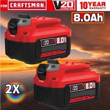 2X For Craftsman V20 8.0Ah 20Volt Max Li-Ion Battery CMCB204 CMCB202 CMCB206 6AH