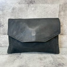 Borsa pochette LANVIN in pelle nera donna donna formale con patta autentica