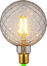 - Lampadina LED Edison, Sfera Grande Effetto Cristallo, G125, 4 W, 220/240 V, E2