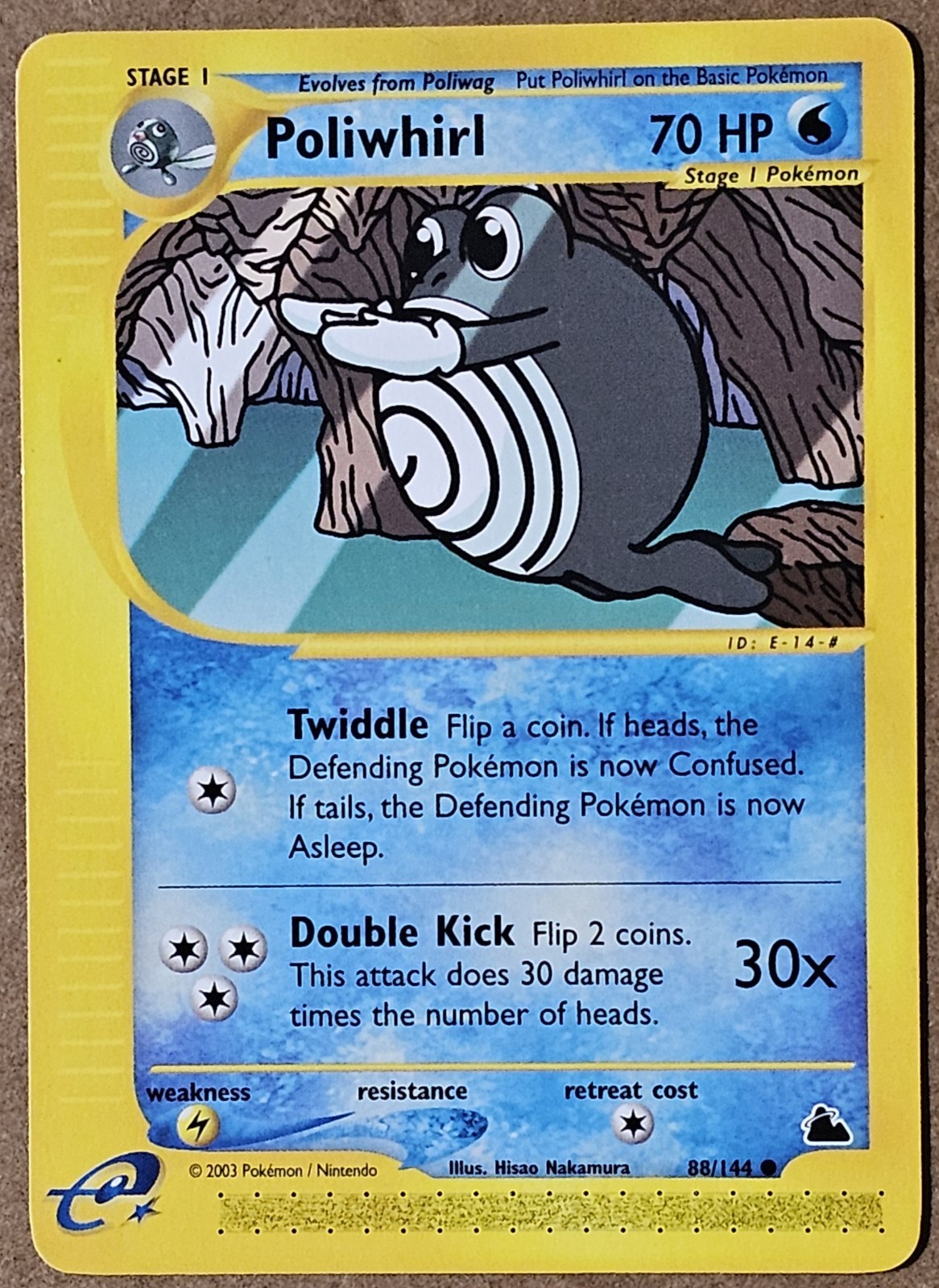 Poliwhirl Skyridge Pokemon Card 2003 TCG Non-Holo 88/144