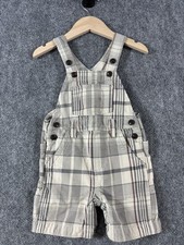 Vintage- Baby Gap Plaid Short Overall-Shortalls Sz 18-24 Months- Tan Grey