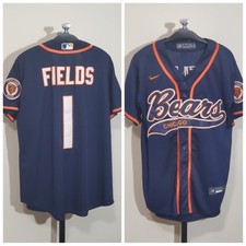 Nike Engineered UNIQUE MLB ⚾️ NFL 🏈 Chicago Bears #1 Fields Baseball Jersey L