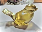 RARE Fenton Bird - Topaz Yellow Iridescent Carnival Glass Songbird Figurine