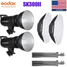 2X Godox SK300II 300Ws 2.4G Studio Strobe Flash 95cm Softbox 2m Light Stand kit
