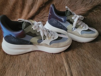 NEW Alexander McQueen Sprint Runner Sneakers Gray White SZ11