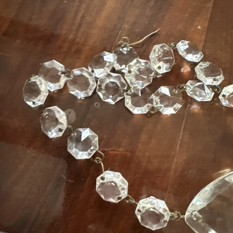 2 Kg ANCIENNES PAMPILLES EN CRISTAL FACETTES POUR LUSTRE - Photo 3/3