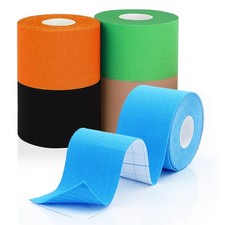 5 Rolls Kinesiology Tape for Knee Shoulder,16.4ft Adhesive Sports Tape Waterp...