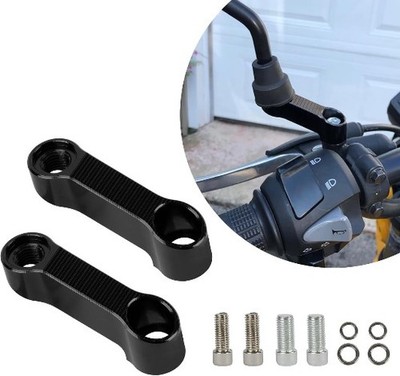 Motorcycle Mirror Extenders, 2 Right Hand Threads, Rear View Mirror Mount Risers
