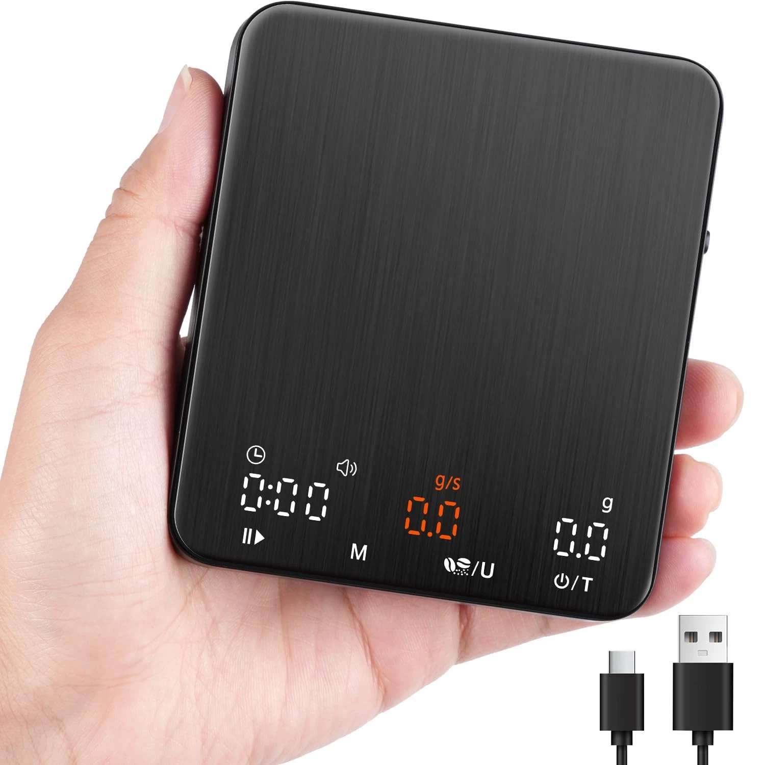 Mini Espresso Coffee Scale W/ Timer & Flow Rate 2kg/0.1g Precision Digital