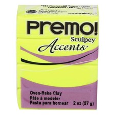 Sculpey Premo&trade; Polymer Oven-Bake Clay, Fluorescent Yellow, Non Toxic, 2 oz