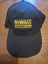 DeWalt Oakdale Baseball Cap Hat Curved Visor Adjust Black/Yellow Logo FREEPOST