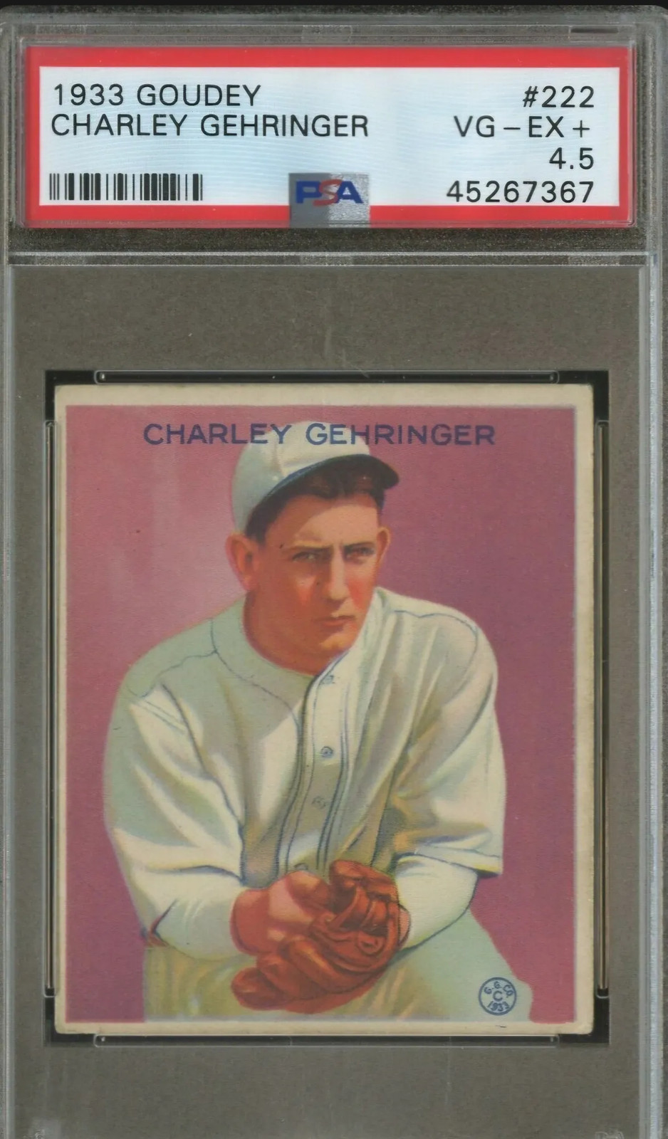 1933 Goudey Charley Gehringer #222 PSA 4.5