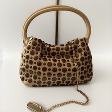 Authentic SONIA RYKIEL Paris Studded Beige Leather Top Handle Bag with Dust Bag