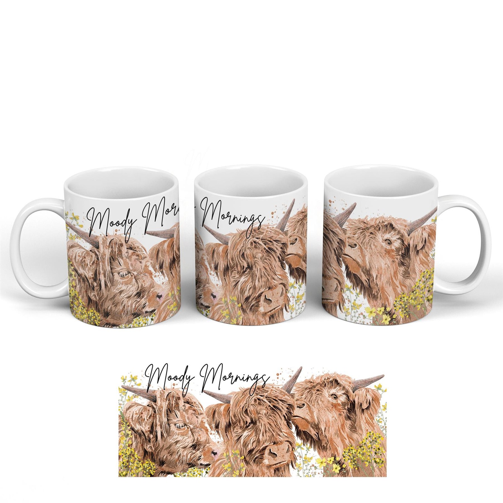 Highland Cows Watercolour Highland Cow Decorative Ceramic Classic Mug