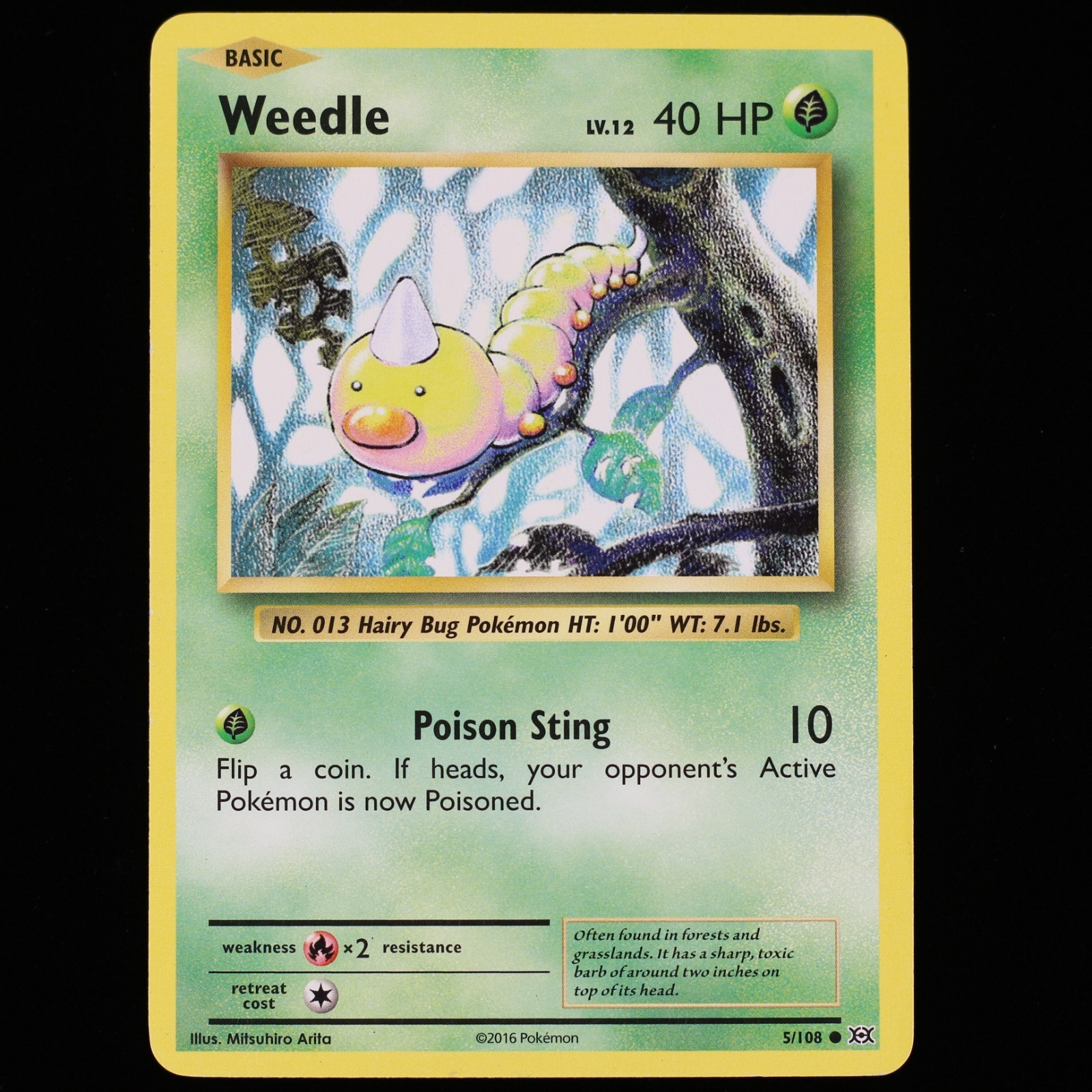 Pokémon TCG Weedle 5/108 Evolutions Common Regular Card 2016 LP