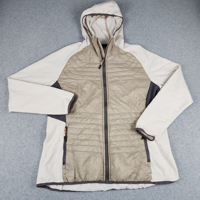 CMP Hybrid Jacket Womens XXL Beige Insulated Outdoor Hiking Hooded Full Zip