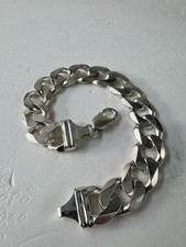 925 STERLING SILVER HEAVY CURB BRACELET 9"