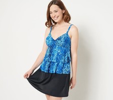 DreamShaper by Miraclesuit Women's Plus Sz Swimsuit 18 Rylee V-Neck Blue A484538