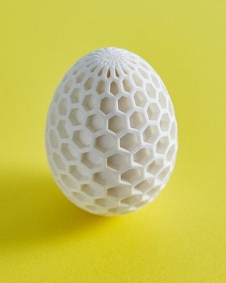 easter eggs 4 pack  - 3d printed easter egg honeycomb pattern - white