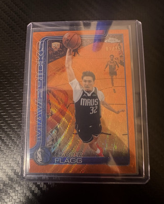 Topps Chrome Cooper Flagg Rookie Dallas Mavericks Wave Orange Refractor 1/25
